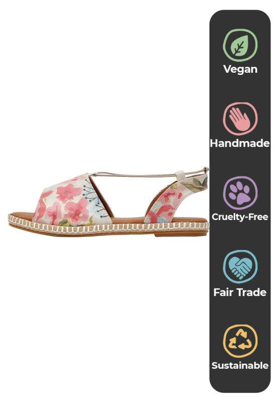 Women Vegan Leather Pink Lace Up Sandals - Spread Your Wings Design — Product image 4 of 6
