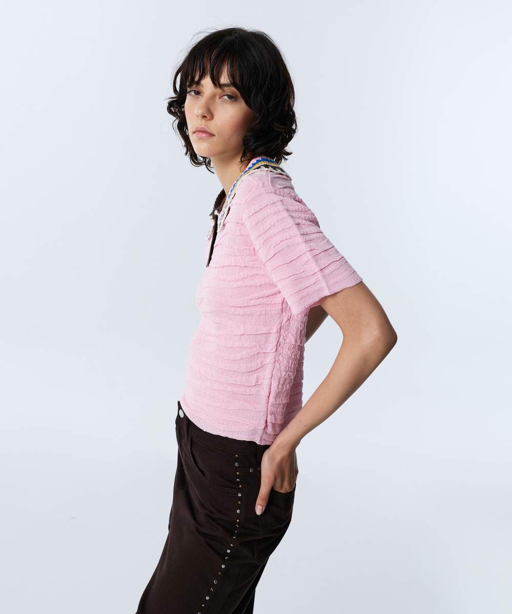 CONTRAST CROCHET COLLAR KNITWEAR — Product image 3 of 5
