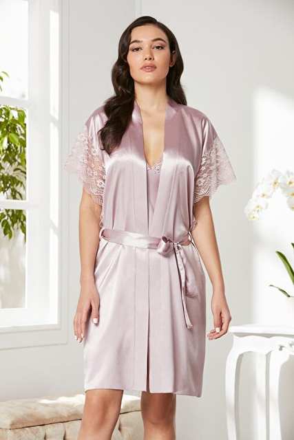 Pierre Cardin Satin Lace Nightgown and Morninggown Team - 4438