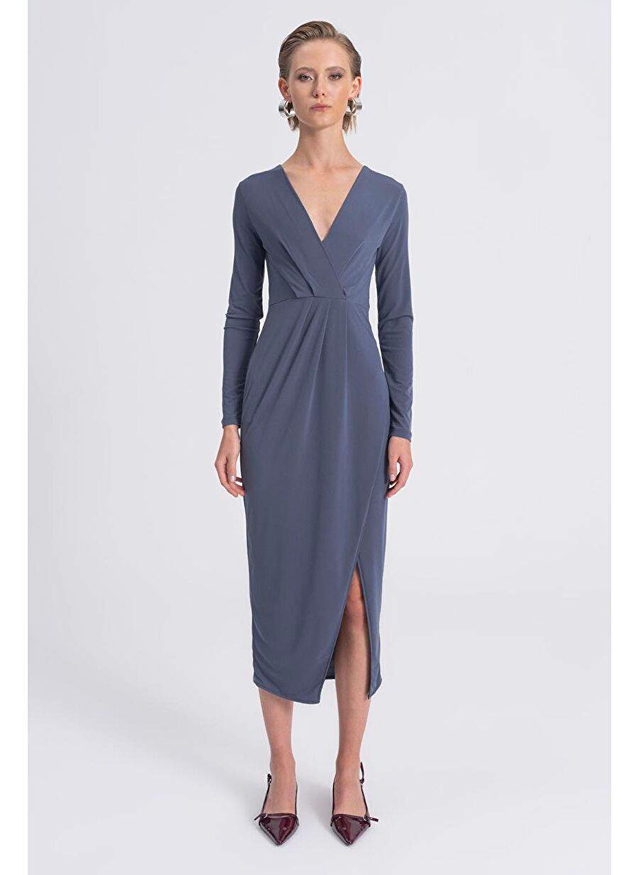 V Collar Midi Dress — Product image 5 of 5