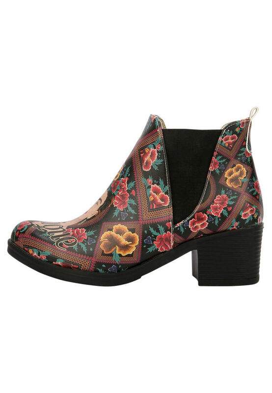 Women Vegan Leather Multicolor Ankle Boots - Beauty In The Broken Frida Kahlo Design — Product image 4 of 8