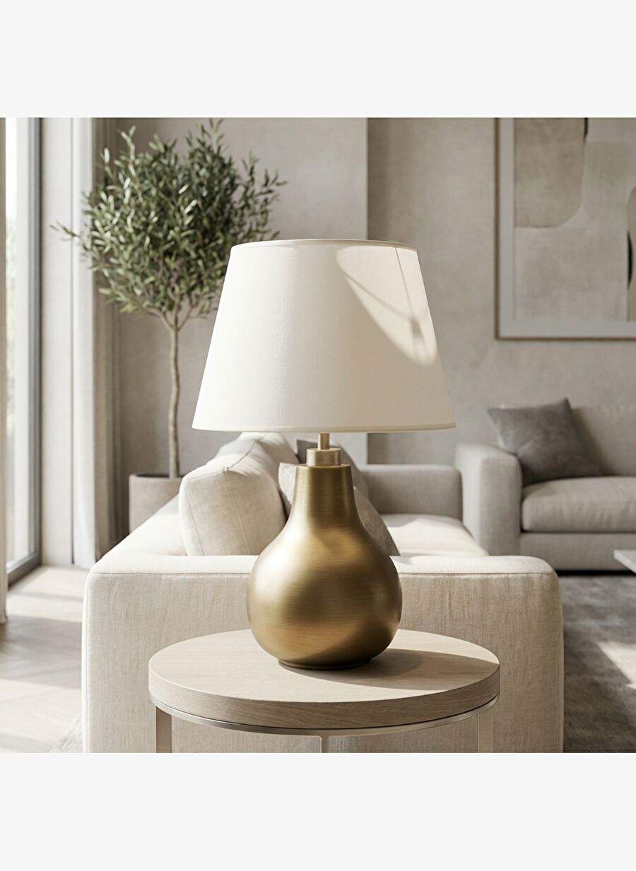 Vera Cream Headed Tumbled Gold Modern Lampshade — Product image 4 of 8