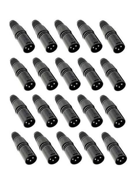 Hepa Merz SFC-M21-20X Canon Male 3-Pin XLR Black Connector (20PCS)