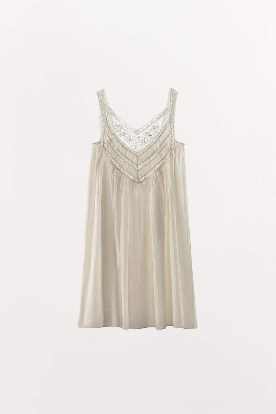 FLORAL EMBROIDERED PLEATED DRESS — Product image 14 of 15