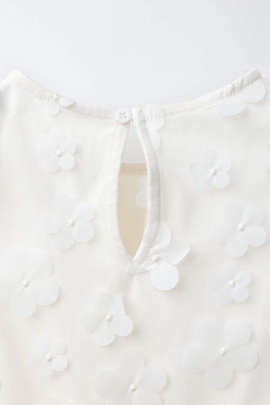 DRESS WITH 3D FLOWERS AND BALLOON HEM — Product image 3 of 4