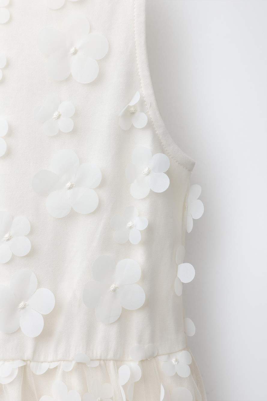 DRESS WITH 3D FLOWERS AND BALLOON HEM — Product image 4 of 4