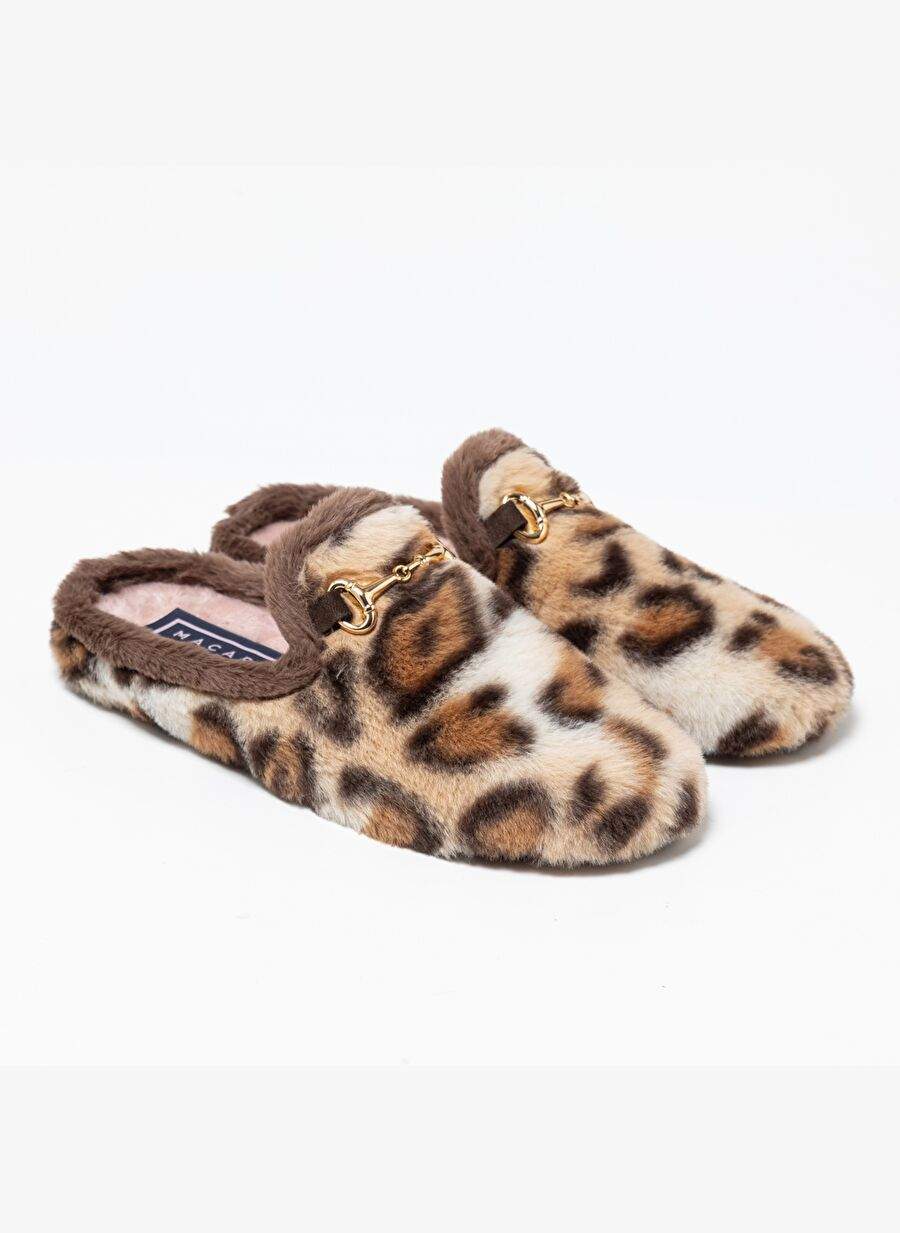 Women's Slippers/ Panduf ( Home ) ANAI146-MK Macarena LEOPARDO Camel — Product image 3 of 7