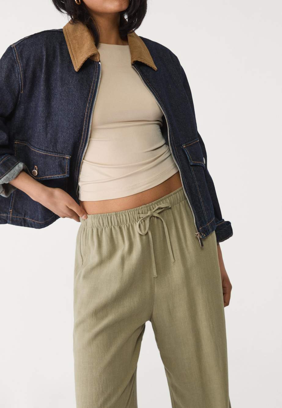 Flowing linen-effect trousers — Product image 20 of 51