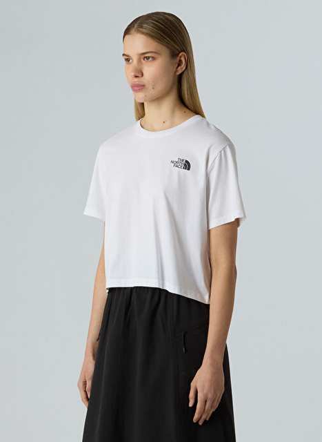 The North Face NF0A87U4FN41-W SIMPLE DOME CROPPED Beyaz Bisiklet Yaka Regular Fit Düz Kadın T-Shirt