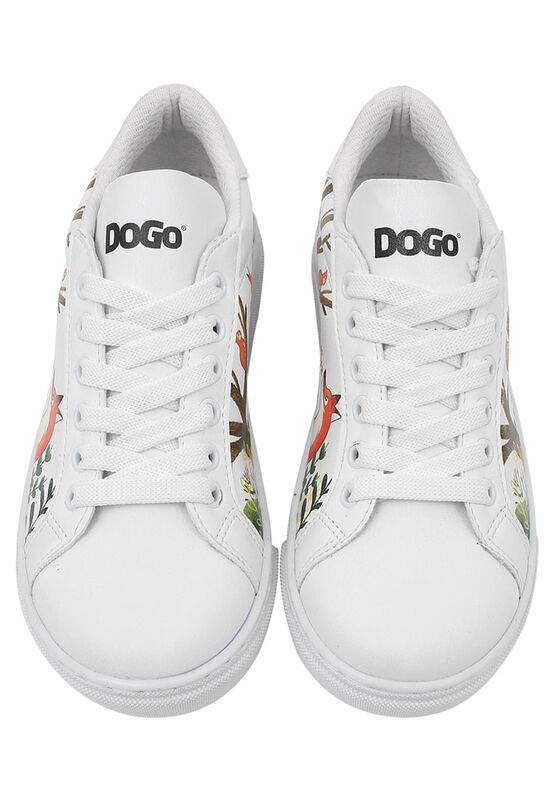 Unisex Kids Vegan Leather White Sneakers - Better Together Design — Product image 5 of 11