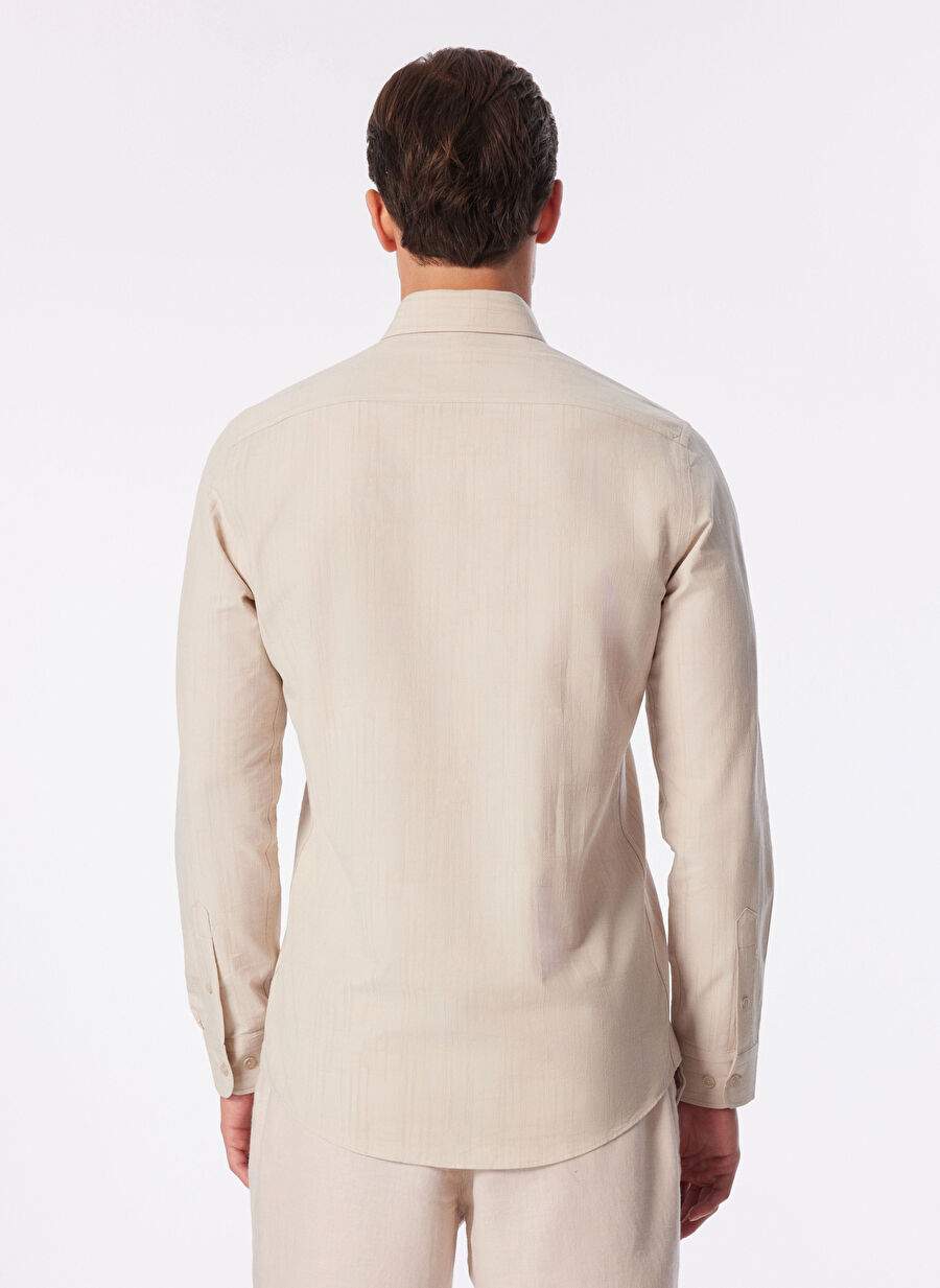 Network Comfort Fit Buttoned Collar Beige Men's Shirt 1090722 — Product image 5 of 5
