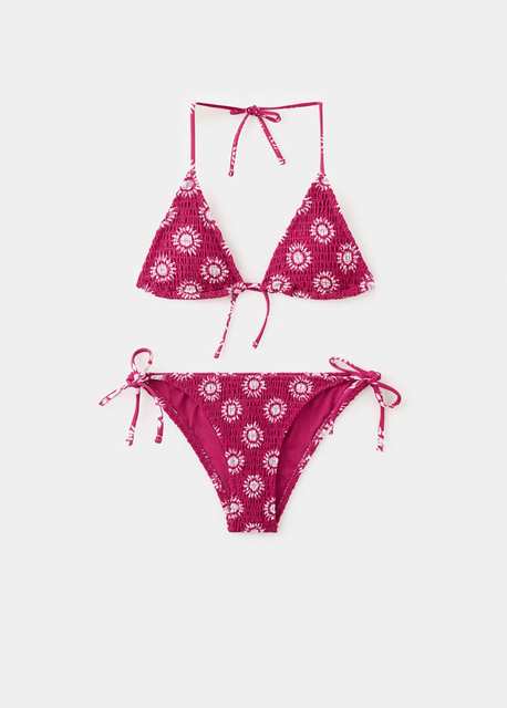 Ruched sun bikini with mid-rise briefs