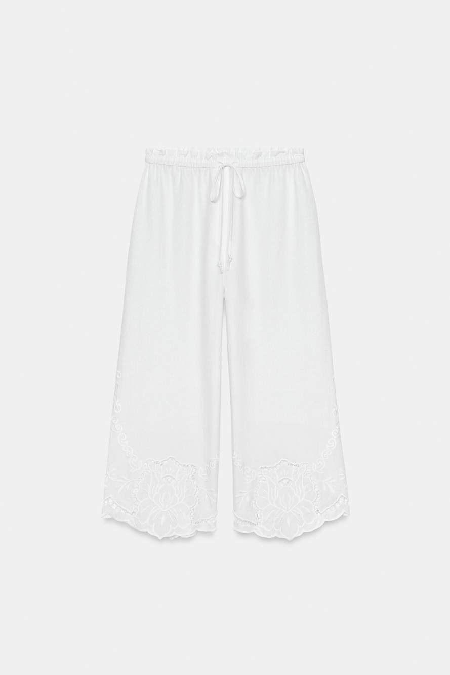 ZW COLLECTION EMBROIDERED LINEN BLEND TROUSERS — Product image 5 of 7