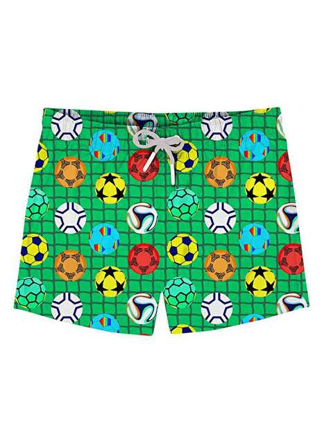 Slipstop Yeşil Erkek Çocuk Desenli Şort Mayo Yamal Short