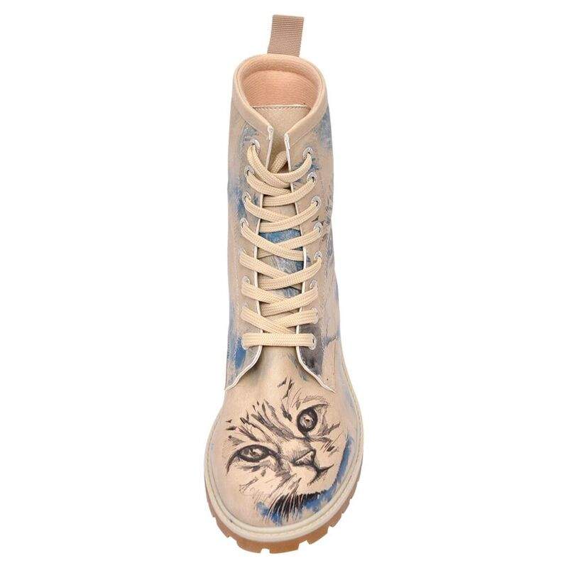 Women Vegan Leather Beige Long Boots - Deepness Design — Product image 5 of 7