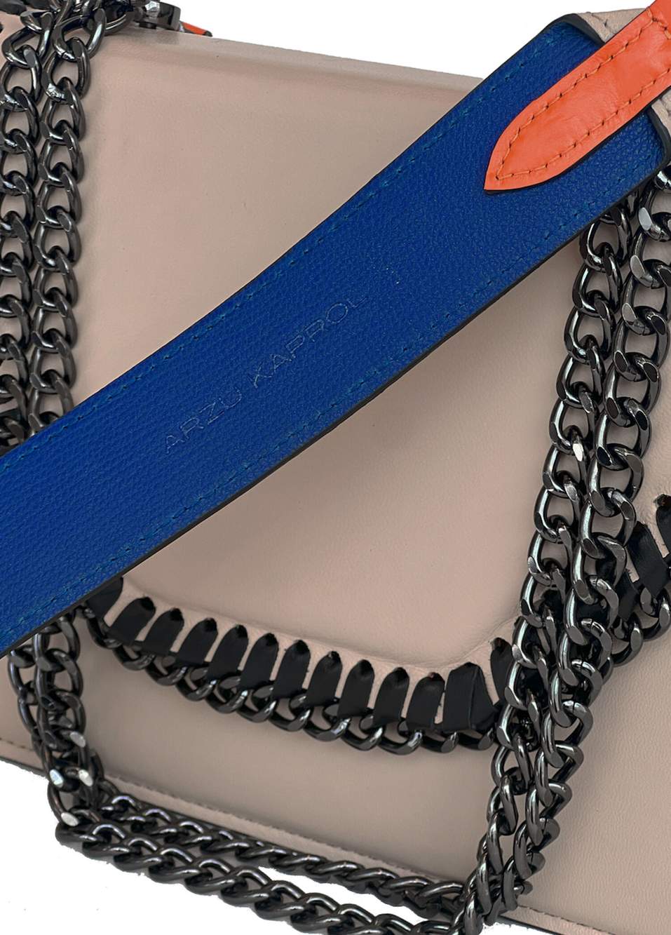 Koyu Bej Zincir Detaylı Crossbody Kadın Omuz Çantası — صورة المنتج 3 من 4