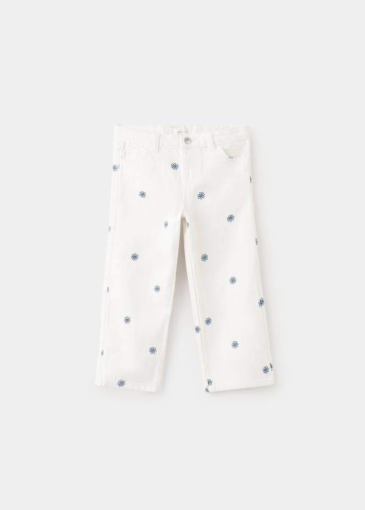 Flower-embroidered straight-fit jeans — Product image 4 of 5