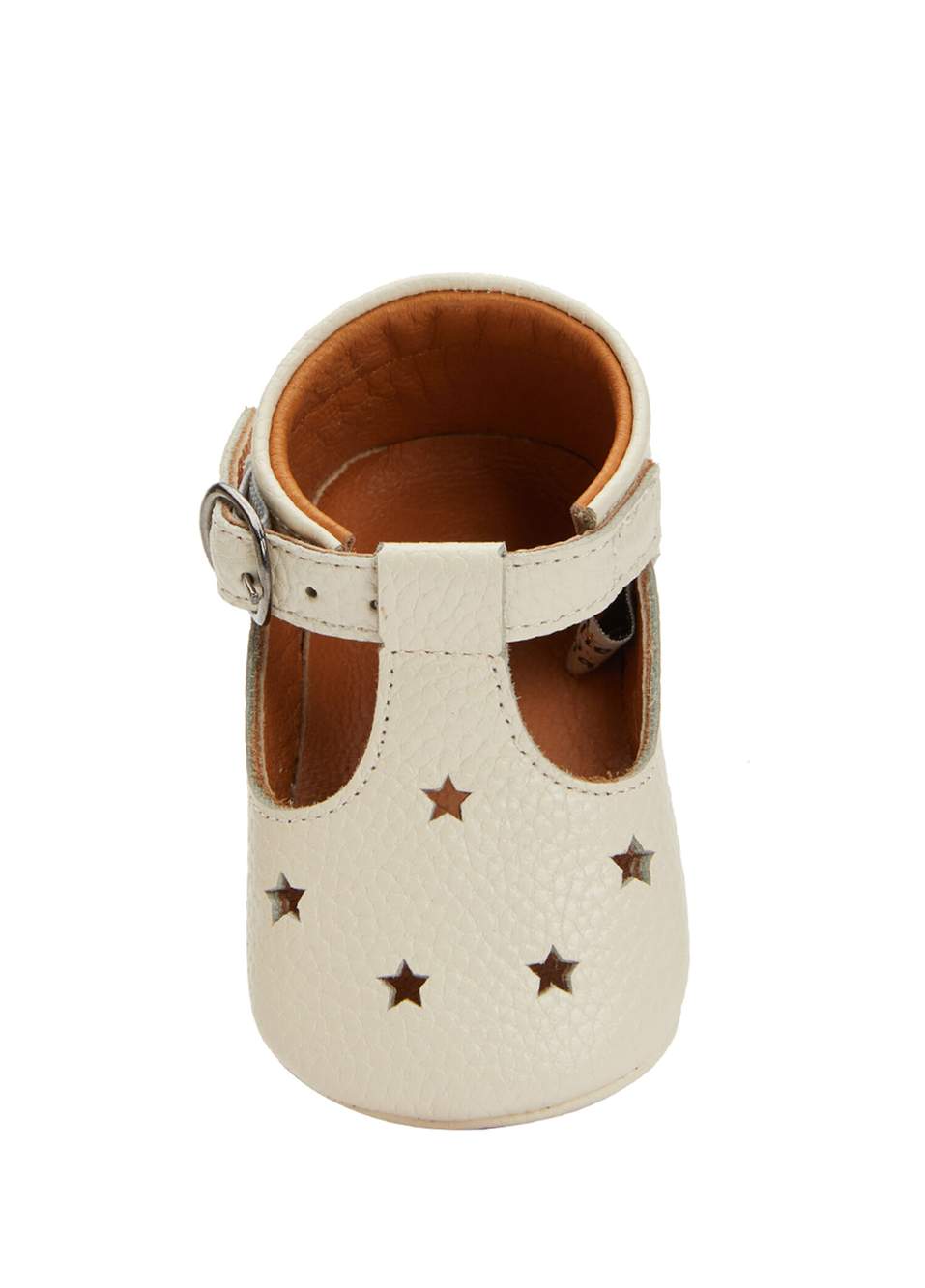 Ecru Starred Handmade Unisex Baby Leather Shoes — Product image 4 of 4