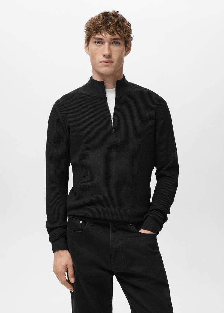 Ribbed sweater with zip neck — Product image 3 of 30