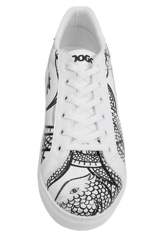 Men Vegan Leather White Sneakers - The Power Of The Dragon Design — Product image 7 of 9