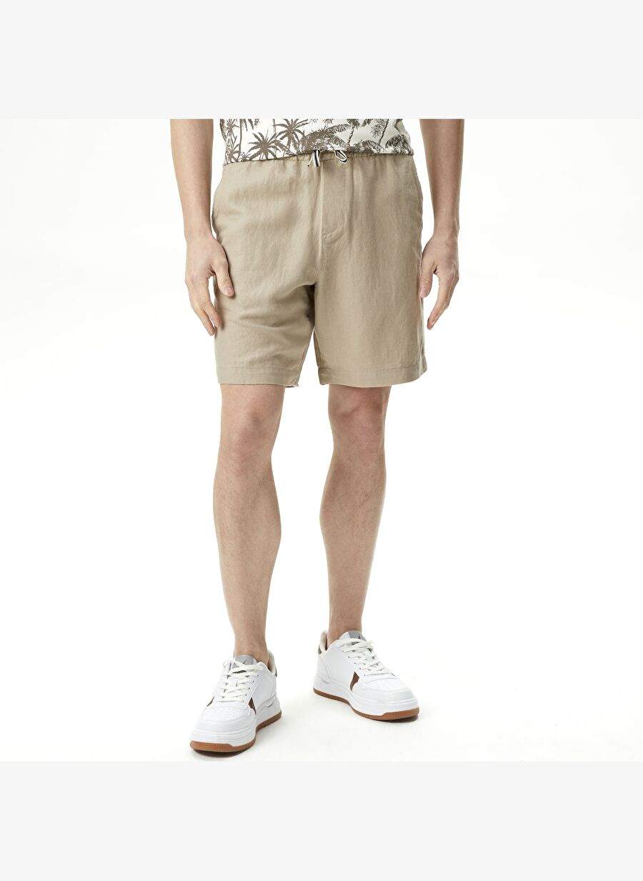Nautica Men's Beige Classic Fit Linen Bermuda — Product image 3 of 4
