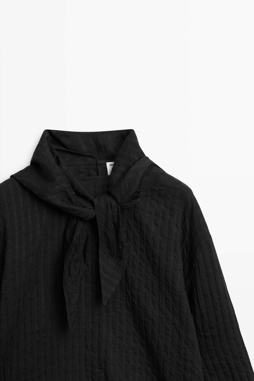 Striped flowing shirt with scarf detail — Product image 17 of 22