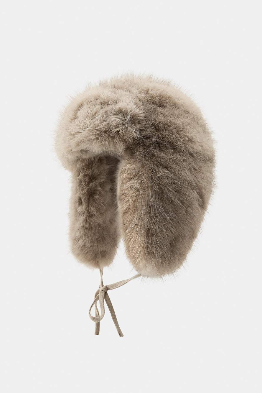 FAUX FUR AVIATOR HAT — Product image 3 of 6