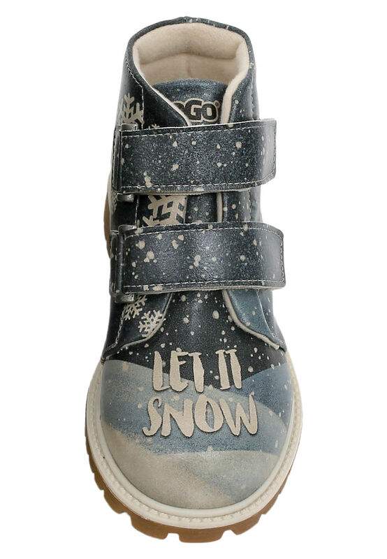 Kids Vegan Leather Navy Long Boots - Let it Snow Design — Product image 5 of 7