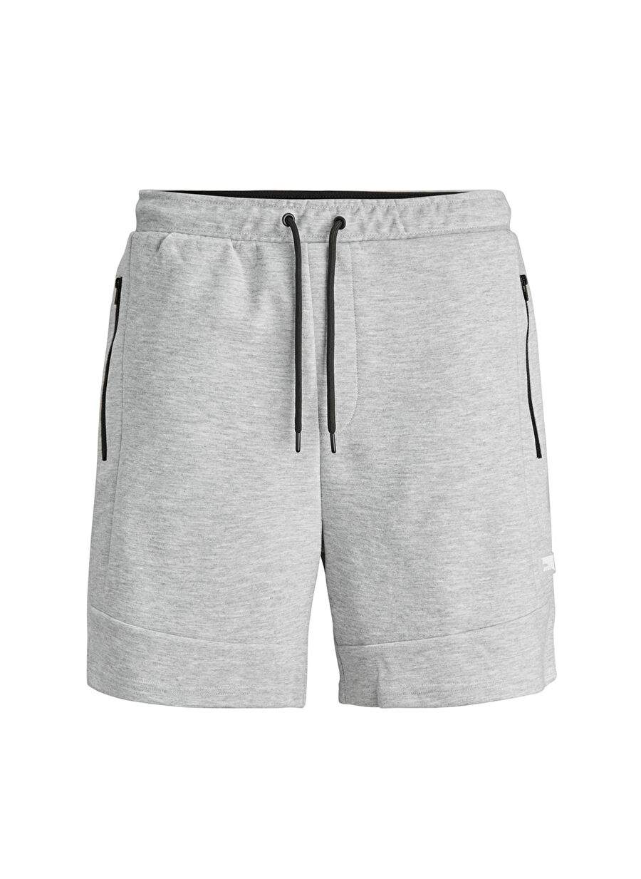 Jack & Jones 12186750_Jjiair Sweat Shorts Nb Sts Standart Kalıp Düz Açık Gri Erkek Sweat Şort — صورة المنتج 5 من 8