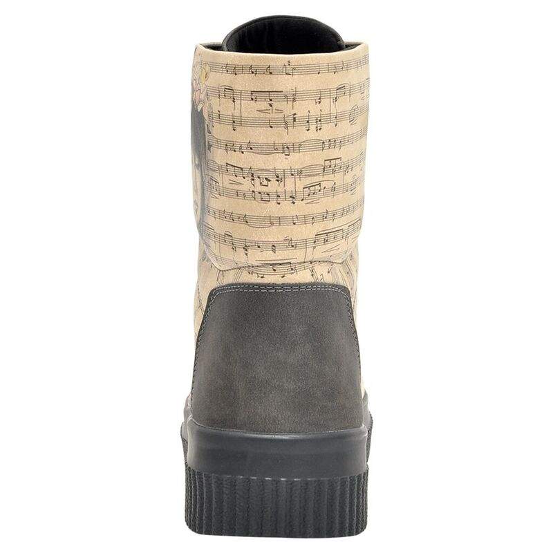 Women Vegan Leather Beige Long Boots - Music on World off Design — Product image 6 of 6
