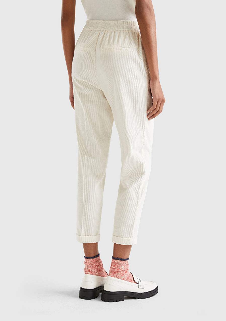 Kadn Cream Waist Rubber Velvet Pants — Product image 3 of 5
