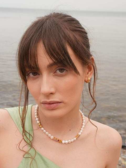 Diana Colorful Stone Pearl Necklace