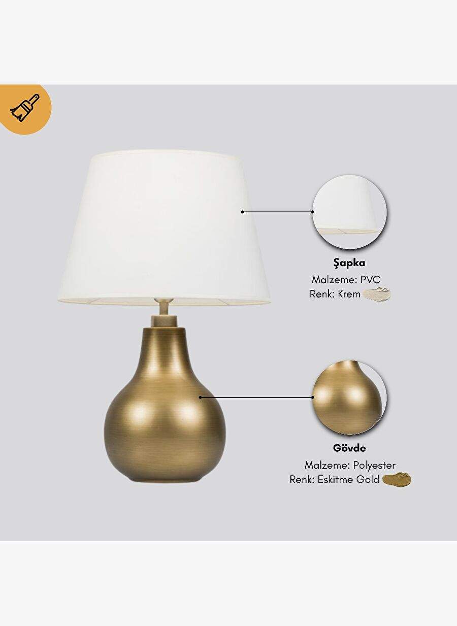 Vera Cream Headed Tumbled Gold Modern Lampshade — Product image 6 of 8