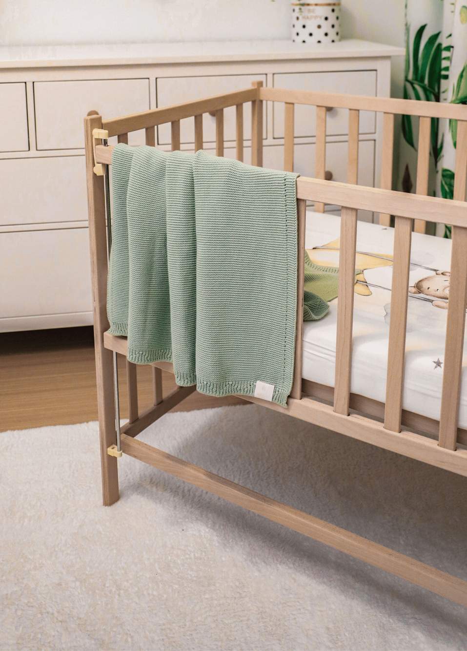 Violet Mint Organik Pamuk Triko Bebek Battaniye ve Şapka 2'li Set — صورة المنتج 4 من 4