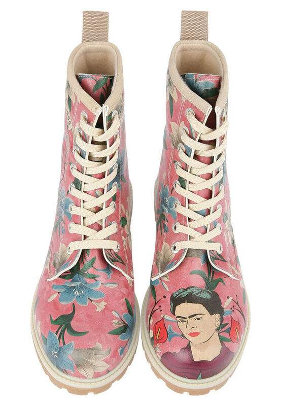 Women Vegan Leather Multicolor Long Boots - Like You Are Magic Frida Kahlo Design — Product image 3 of 7