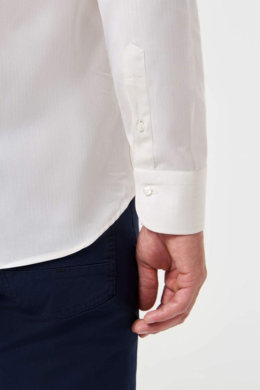 Bisse Erkek Regular Fit Klasik Gömlek Ekru GM23K232047_D03 — صورة المنتج 4 من 5