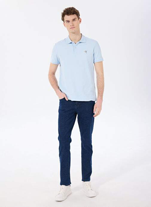 Factory Navy Blue Men's Slim Fit Plain Denim Pants F5SM-PNT 2769 — Product image 4 of 25