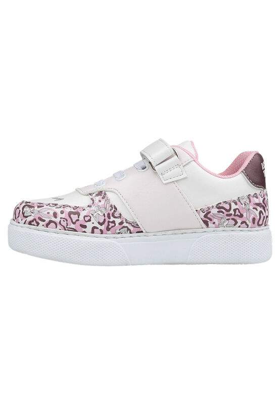 Unisex Kids Vegan Leather Velcro White Sneakers - Warner Bros Looney Tunes B for Bugs Bunny Design — Product image 6 of 9