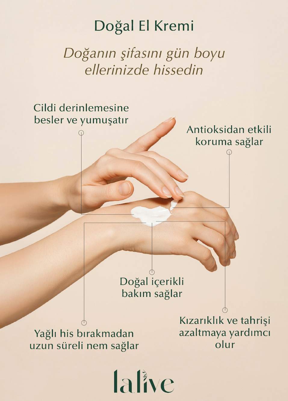 Doğal Yoğun Nemlendirici Shea ve Kakao Yağı Özlü B Vitaminli El Kremi — Product image 3 of 3
