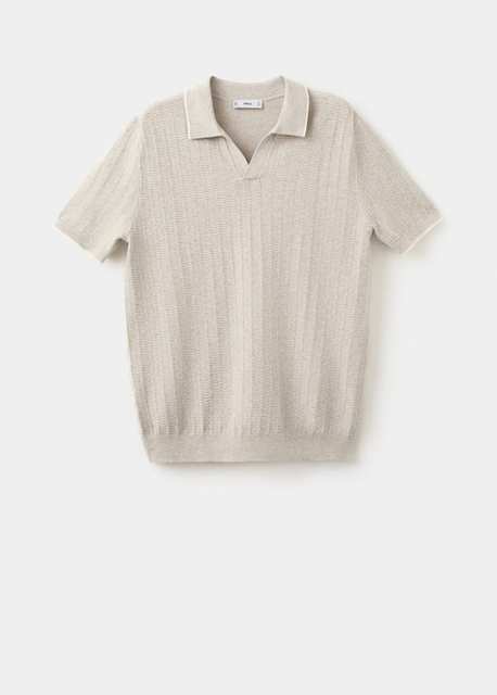 Structured fine-knit polo shirt