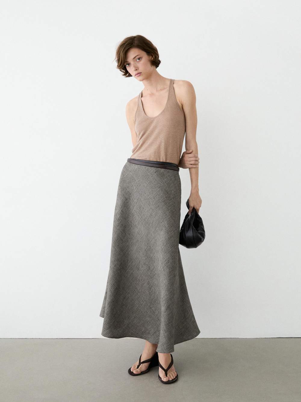 Linen flared midi skirt — Product image 8 of 16