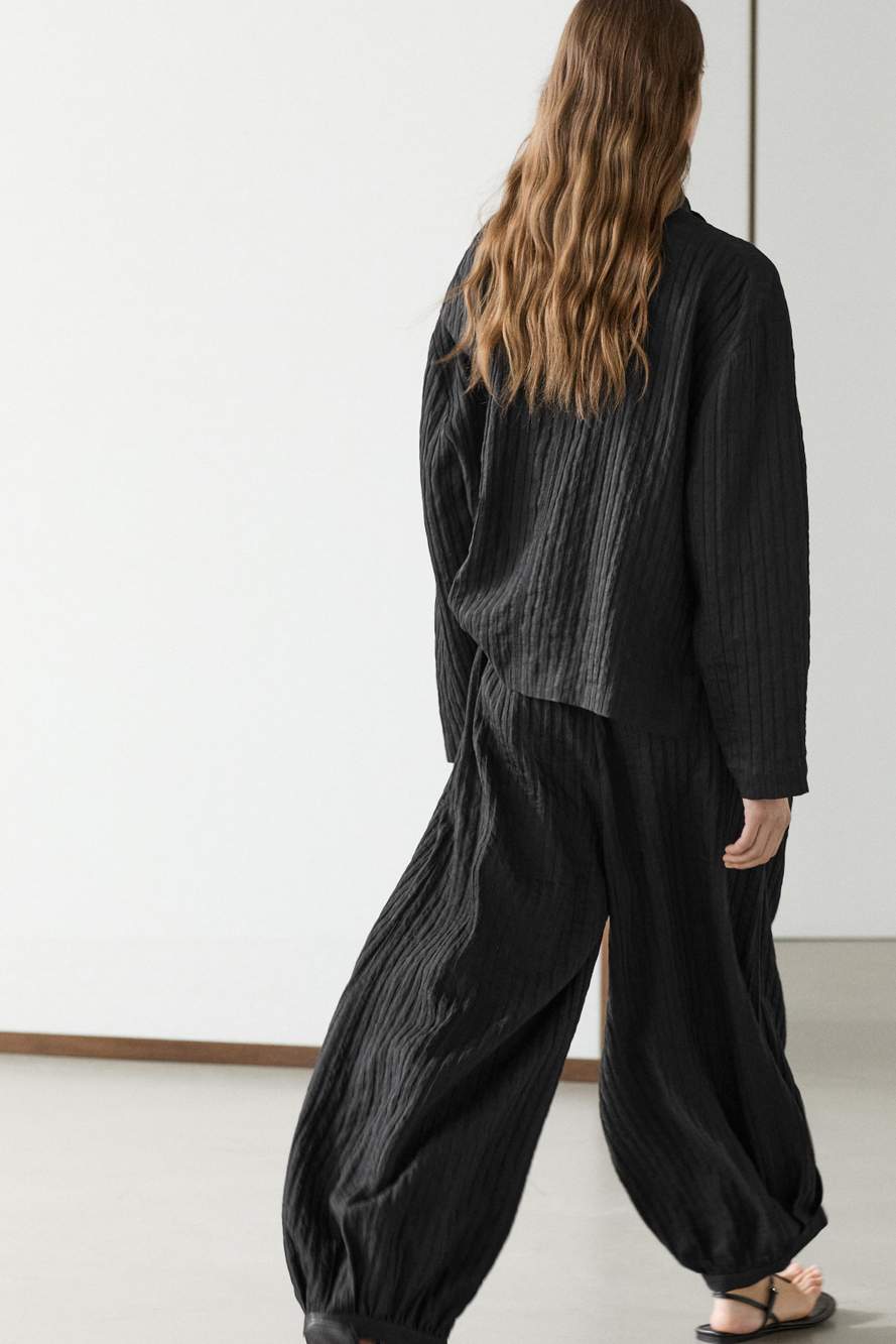 Flowing linen blend sarouel trousers — Product image 13 of 18