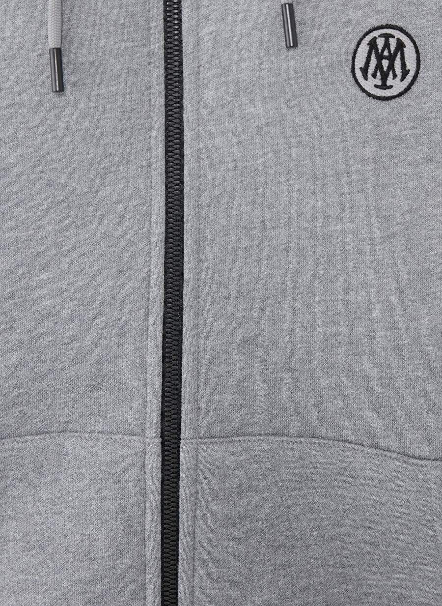 Mavi Kapüşonlu Standart Düz Gri Melanj Erkek Şardonlu Sweatshirt M066979-34686 — صورة المنتج 6 من 6
