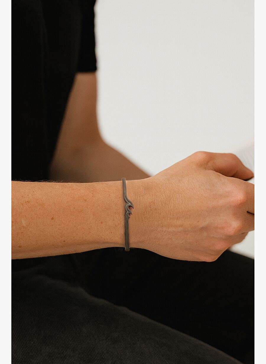 Surf Lover Dalga Motifli 925 Ayar Gumus Erkek Bileklik — Product image 3 of 4