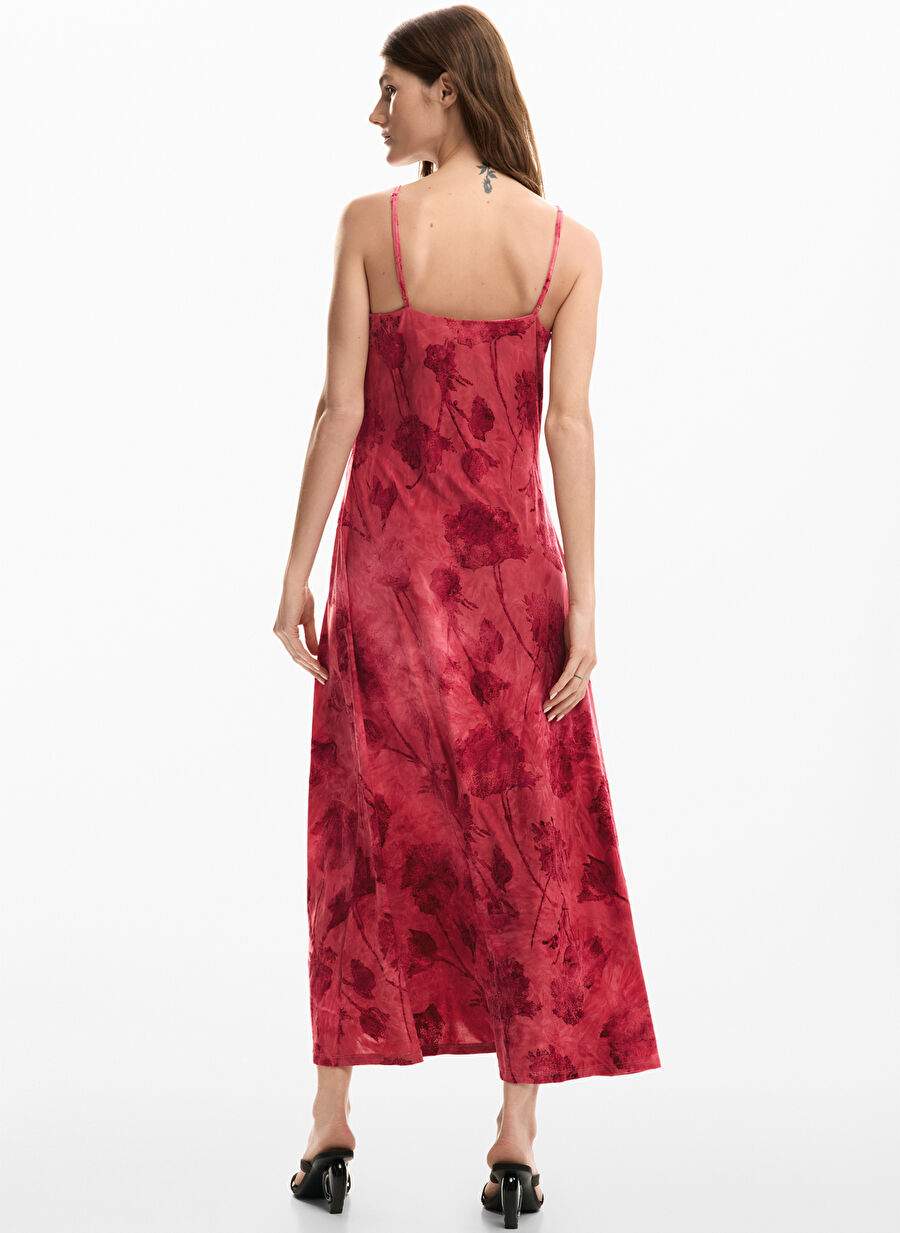 Desigual الأحمر المرأة ساحة الياقة اللباس 26SWVK01 — صورة المنتج 5 من 6