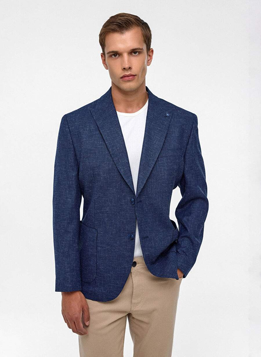 Cavalry Blue Men's Regular Fit Patterned Jacket CT2004800281 — Product image 4 of 5