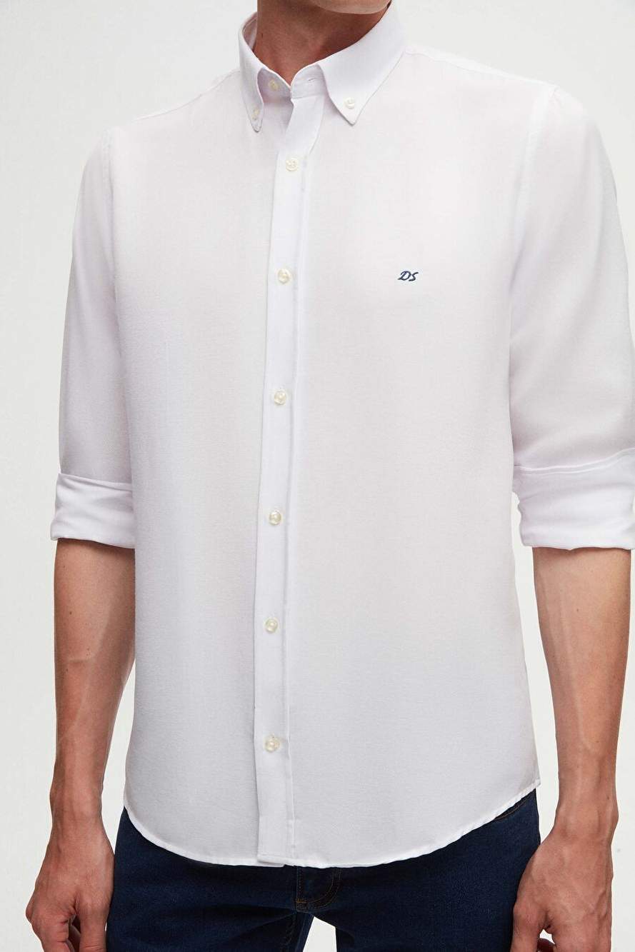 Ds Groom Slim Fit White Oxford Dugmele Collar Easy To Use Naxic Detailed Cotton Golly — Product image 3 of 8