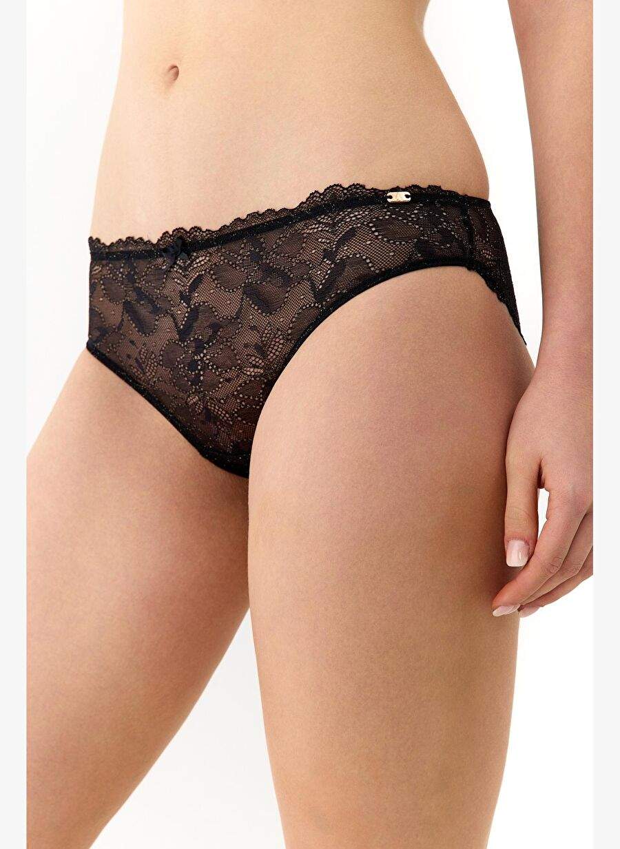 Roma Siyah Full Dantel Slip Kulot — صورة المنتج 3 من 8