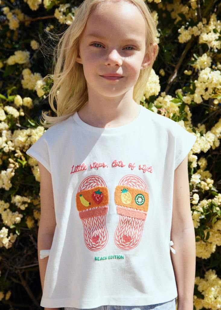 Printed cotton T-shirt with ties — Product image 5 of 7