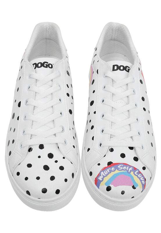 Men Vegan Leather White Sneakers - More Self Love Design — Product image 3 of 11